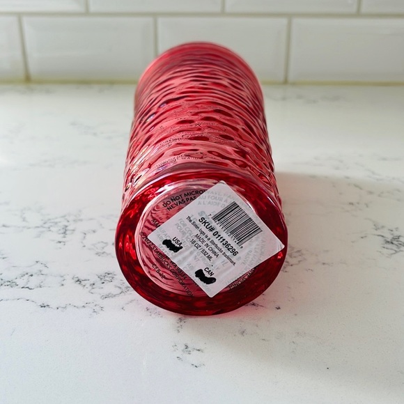 Starbucks Hammered Begonia Pink Rippled Glass - Picture 7 of 9